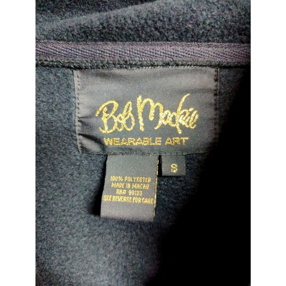 Vintage Bob Mackie Size S Womens Embroidered Fleece Full Zip Jacket Oversized - Picture 2 of 10